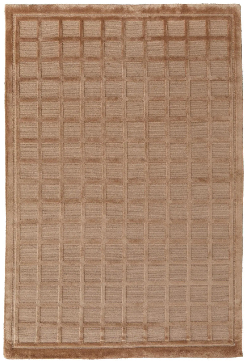 2' X 3' Tan And Brown Wool Geometric Hand Knotted Area Rug Homeroots Home Decor