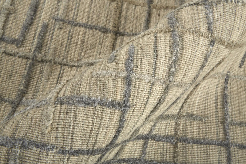 2' X 3' Tan And Silver Abstract Hand Woven Area Rug Homeroots Home Decor