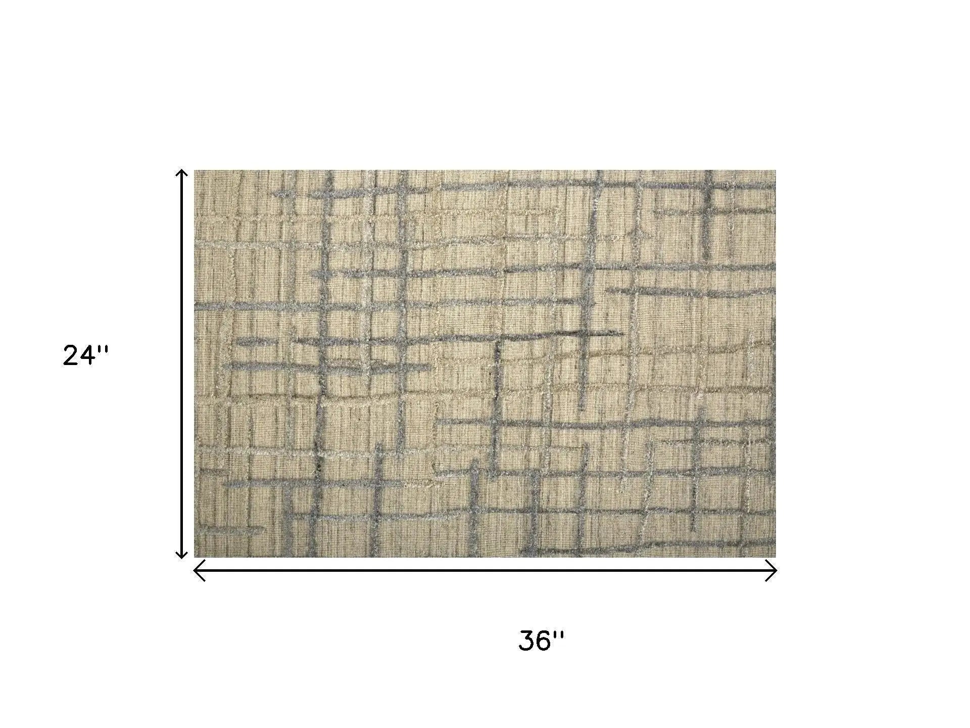 2' X 3' Tan And Silver Abstract Hand Woven Area Rug Homeroots Home Decor