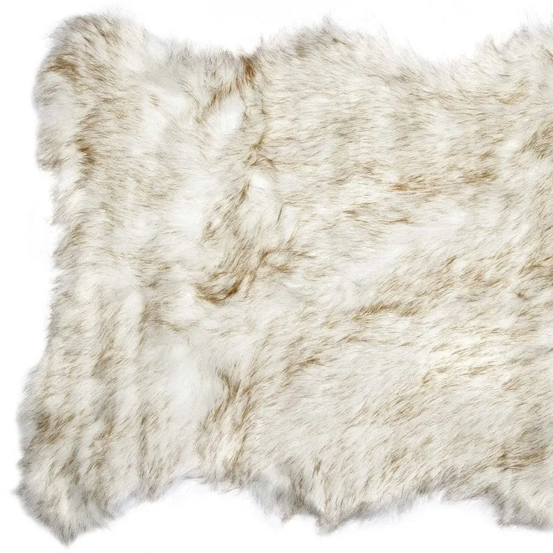 2' X 3' Tan Faux Sheepskin Ombre Area Rug Homeroots Home Decor