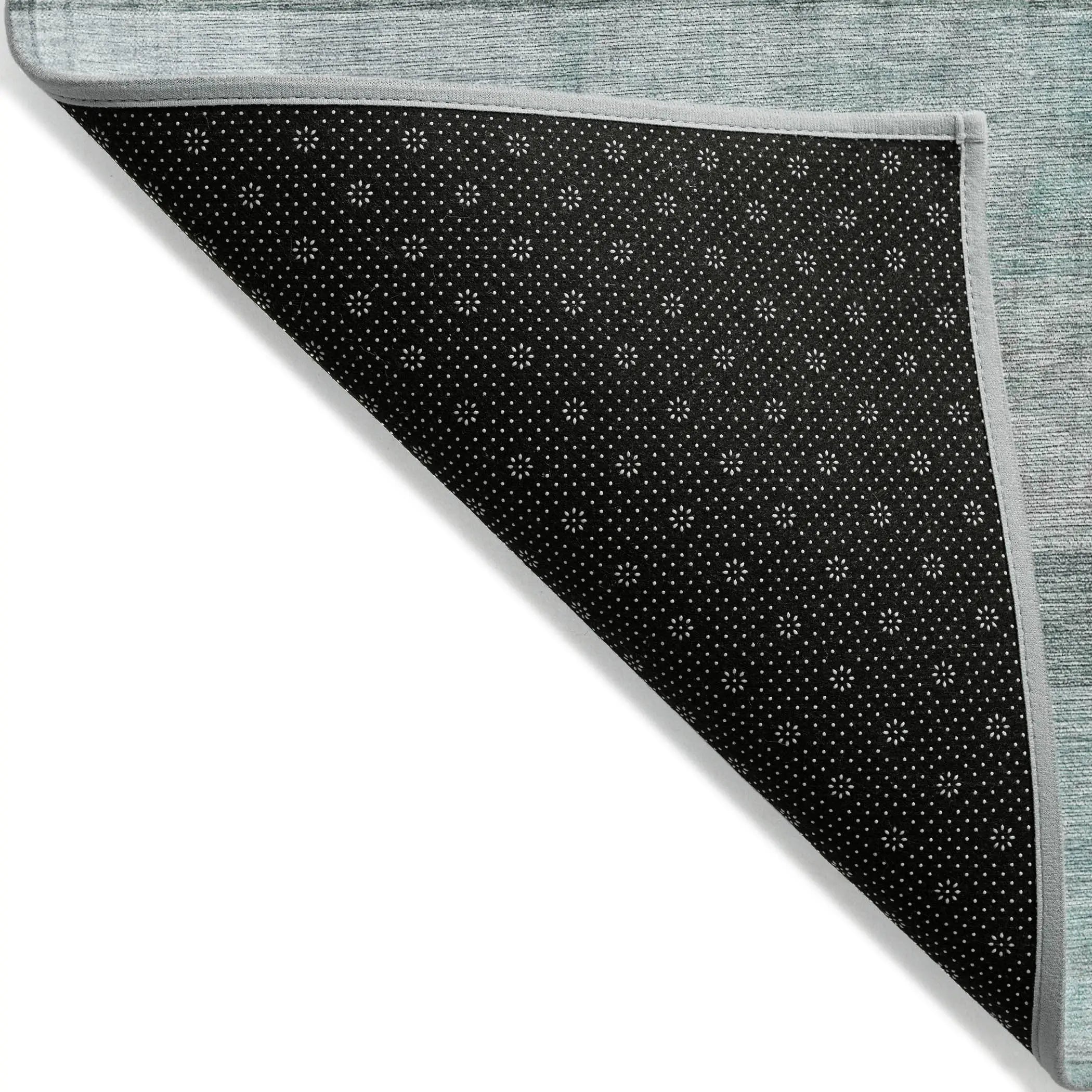2' X 3' Teal Ombre Washable Non Skid Indoor Outdoor Area Rug - GreatEagleInc