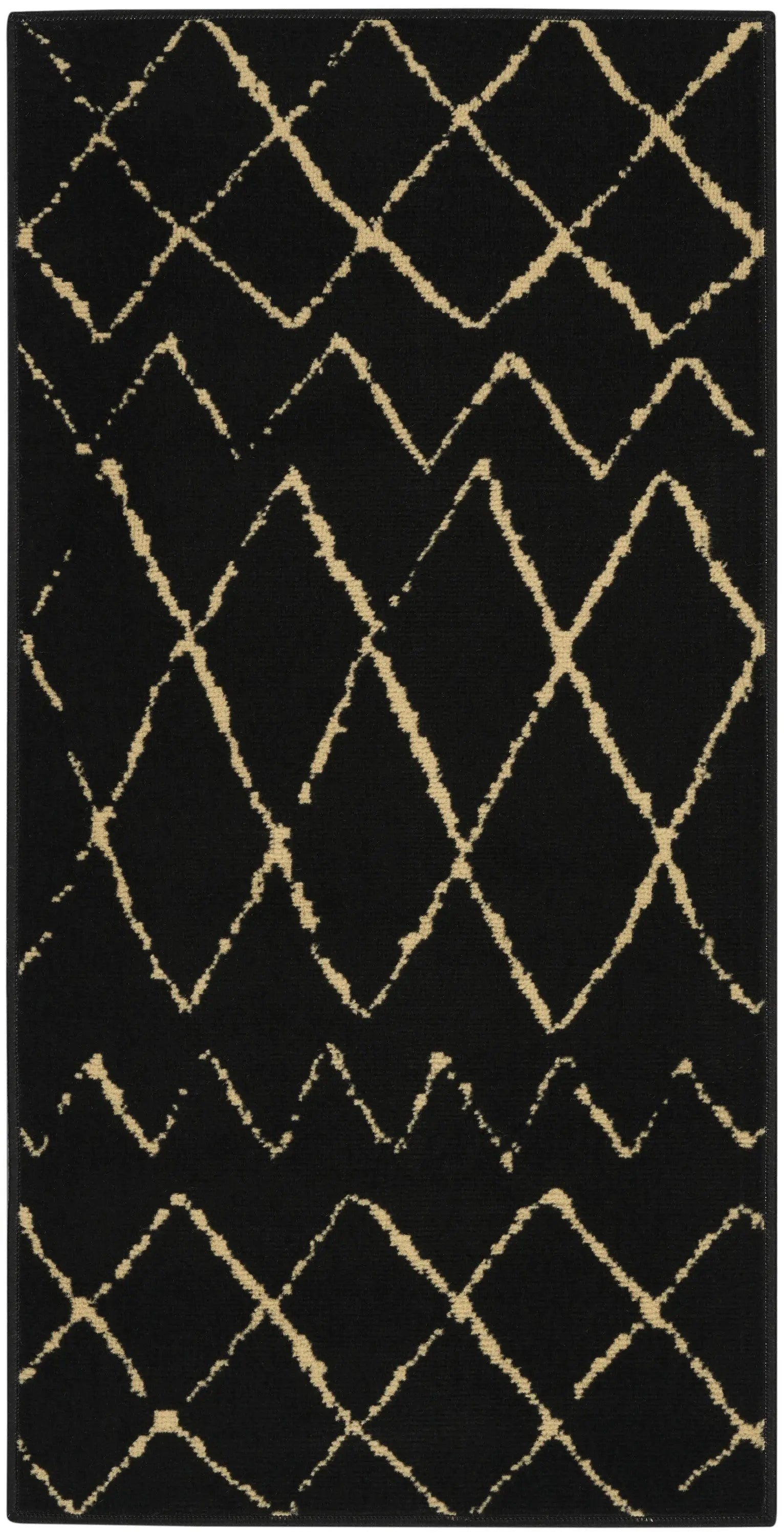 2' X 4' Beige And Black Floral Distressed Area Rug Homeroots Home Decor