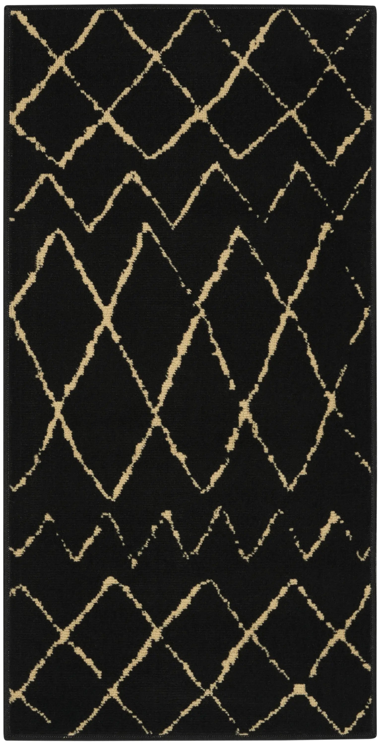 2' X 4' Beige And Black Floral Distressed Area Rug Homeroots Home Decor