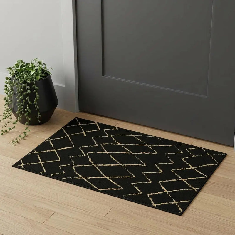 2' X 4' Beige And Black Floral Distressed Area Rug Homeroots Home Decor