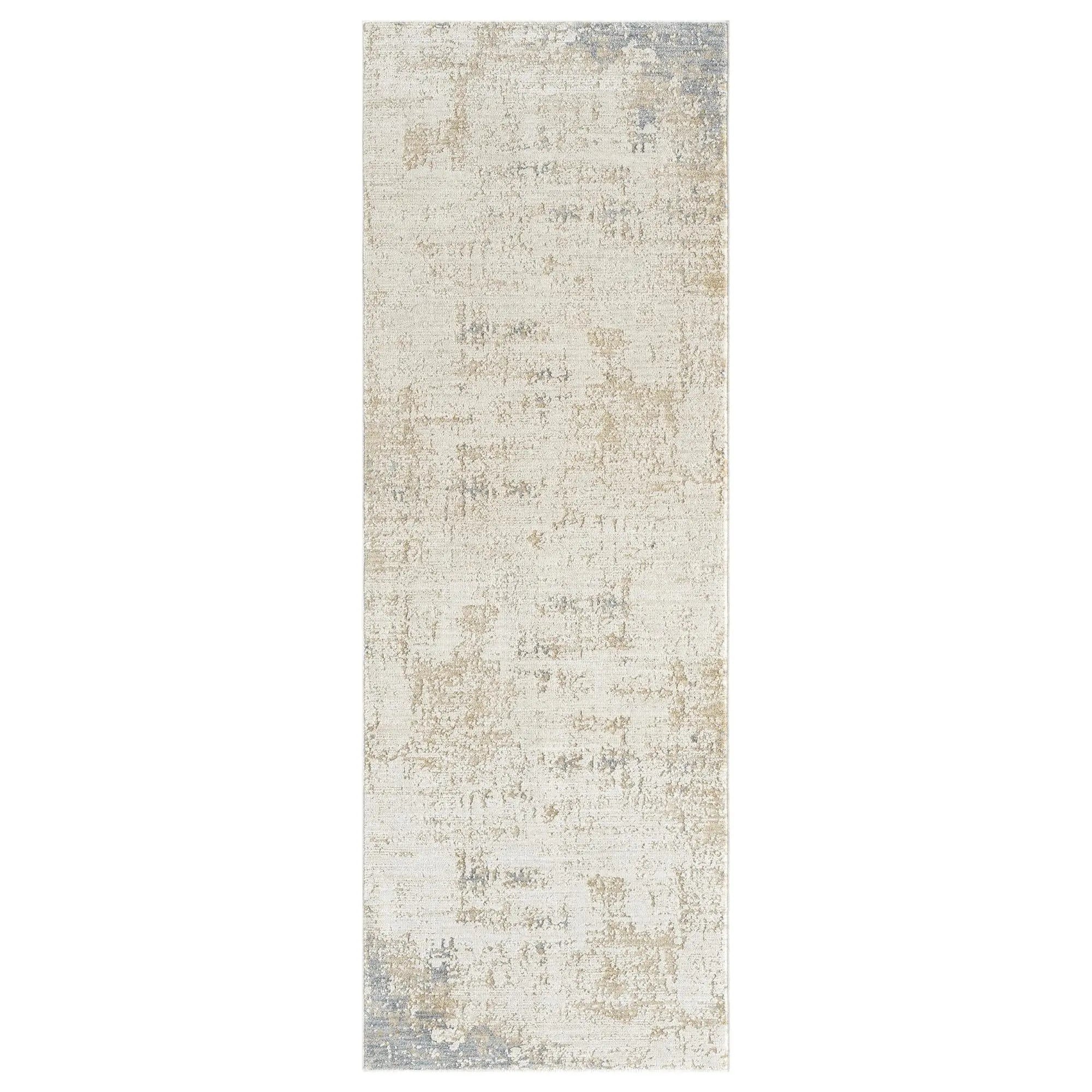 2' X 4' Beige And Blue Abstract Area Rug Homeroots Home Decor