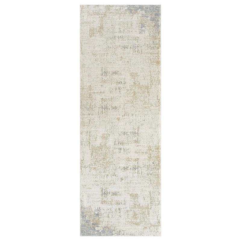 2' X 4' Beige And Blue Abstract Area Rug Homeroots Home Decor