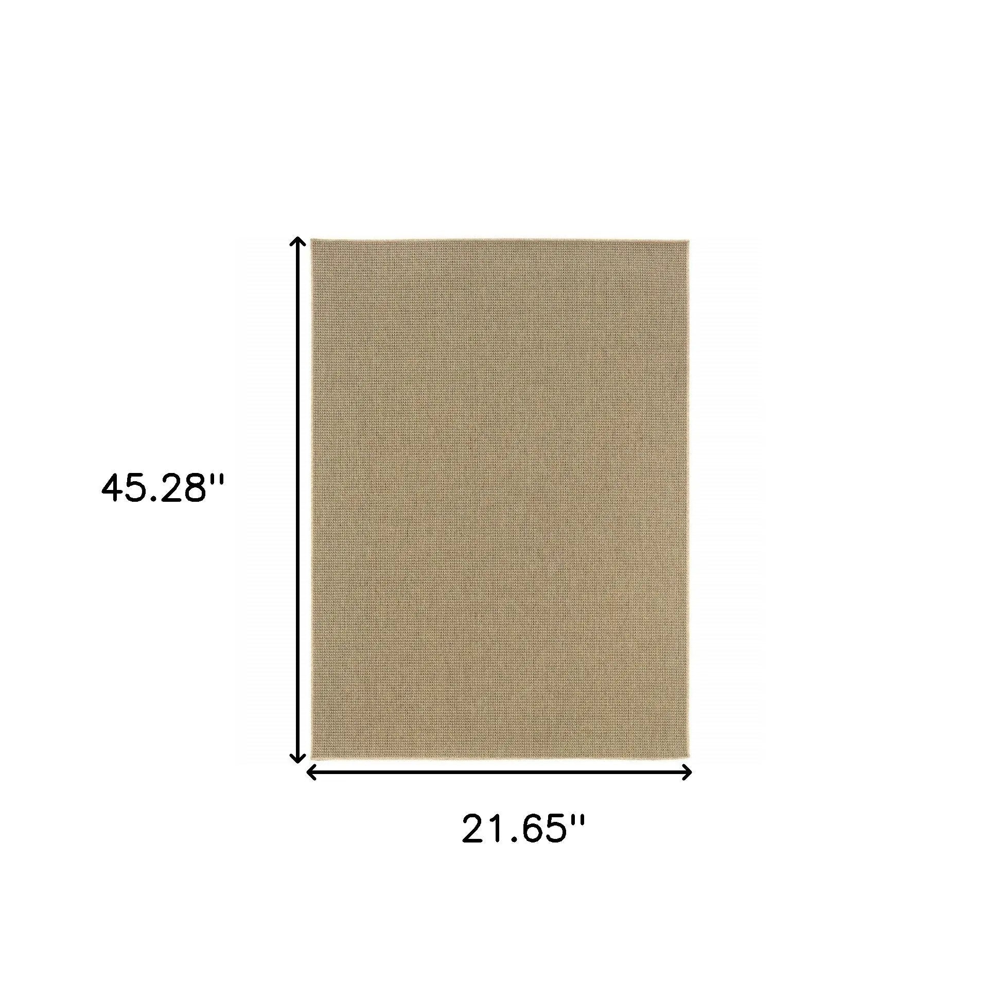 2' X 4' Beige Stain Resistant Indoor Outdoor Area Rug Homeroots Outdoor