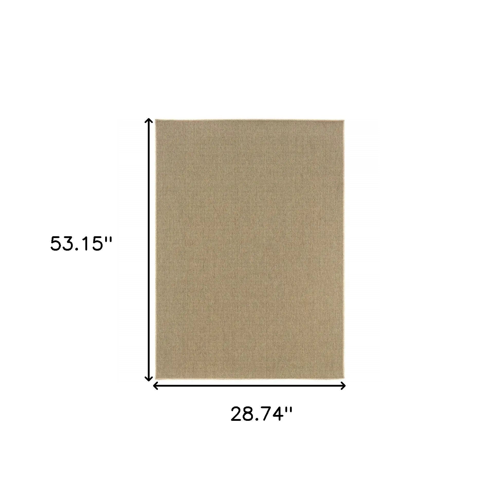 2' X 4' Beige Stain Resistant Indoor Outdoor Area Rug Homeroots Outdoor