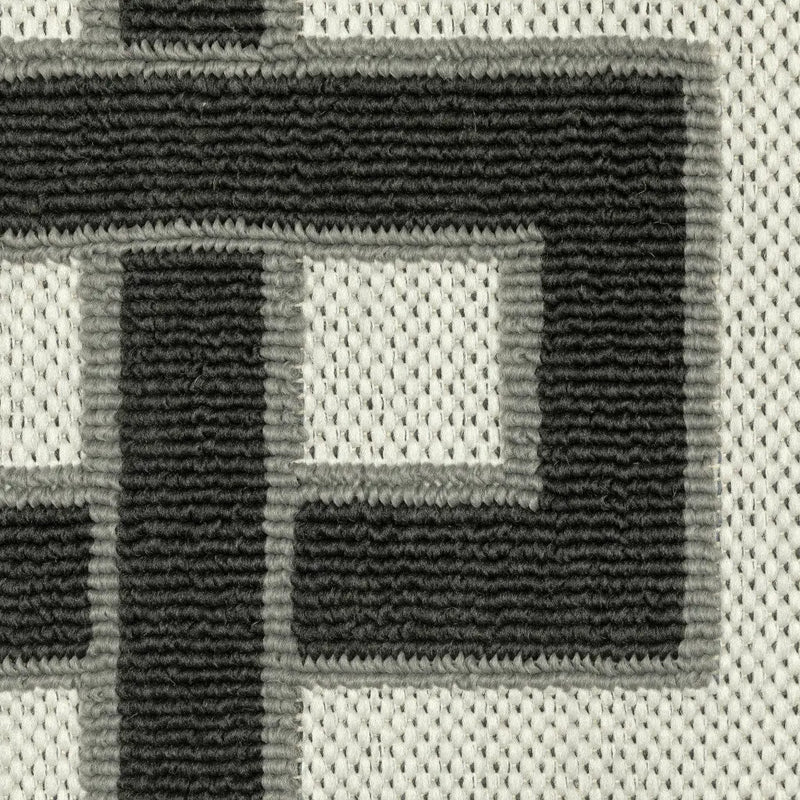 2' X 4' Beige and Black Stain Resistant Indoor Outdoor Area Rug Homeroots Outdoor