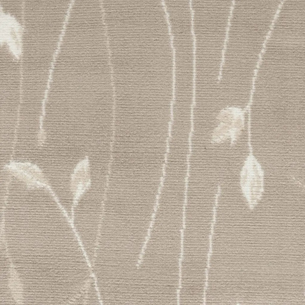 2' X 4' Beige and Ivory Floral Power Loom Area Rug Homeroots Home Decor