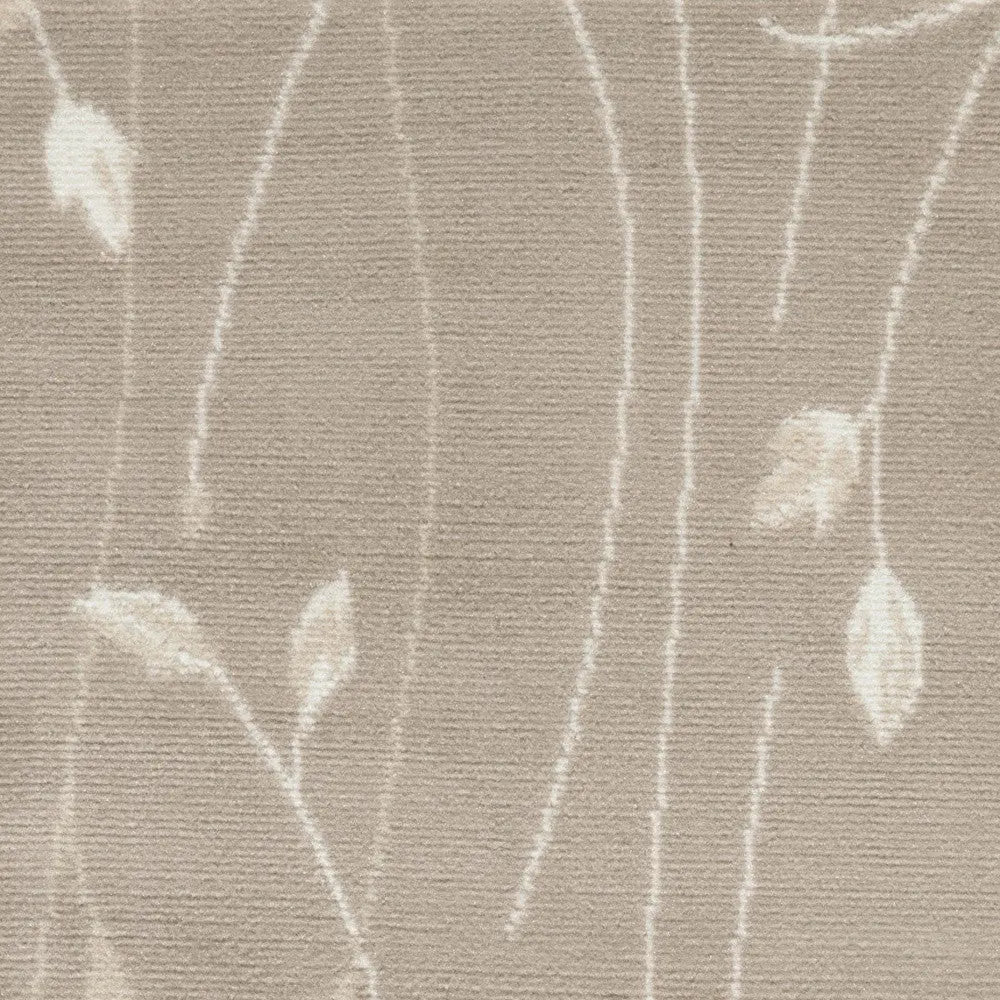 2' X 4' Beige and Ivory Floral Power Loom Area Rug Homeroots Home Decor