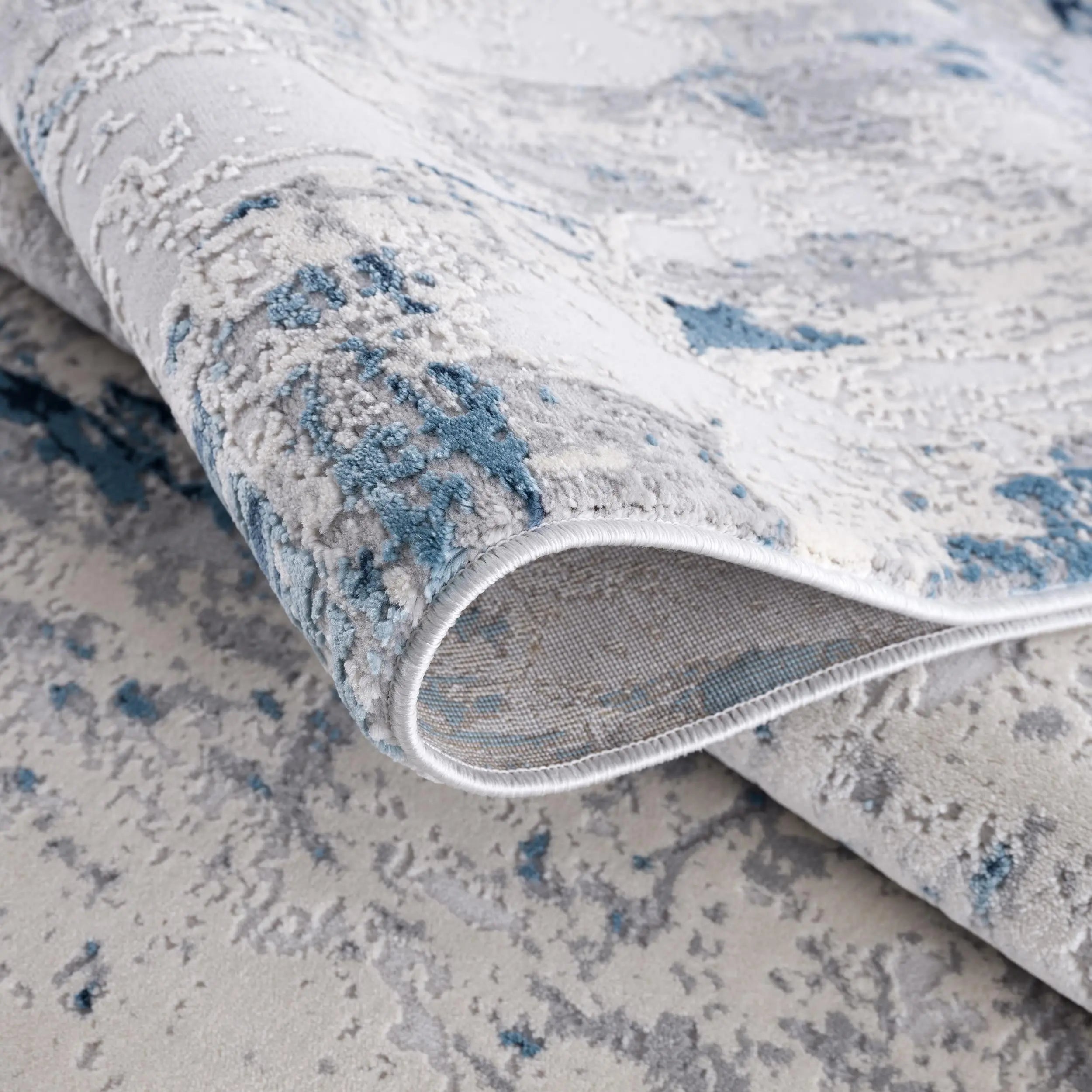 2' X 4' Blue And Cream Abstract Area Rug Homeroots Home Decor