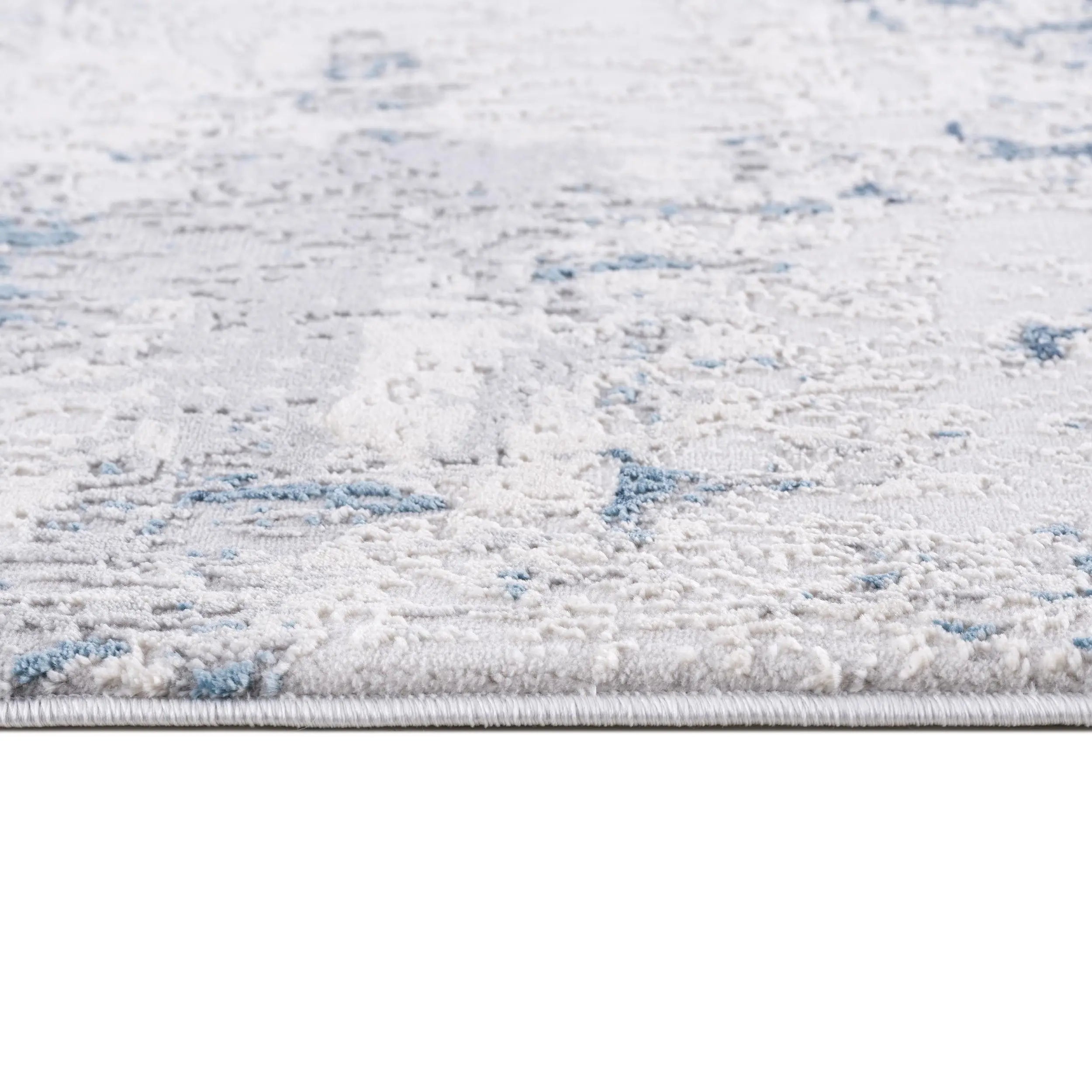 2' X 4' Blue And Cream Abstract Area Rug Homeroots Home Decor