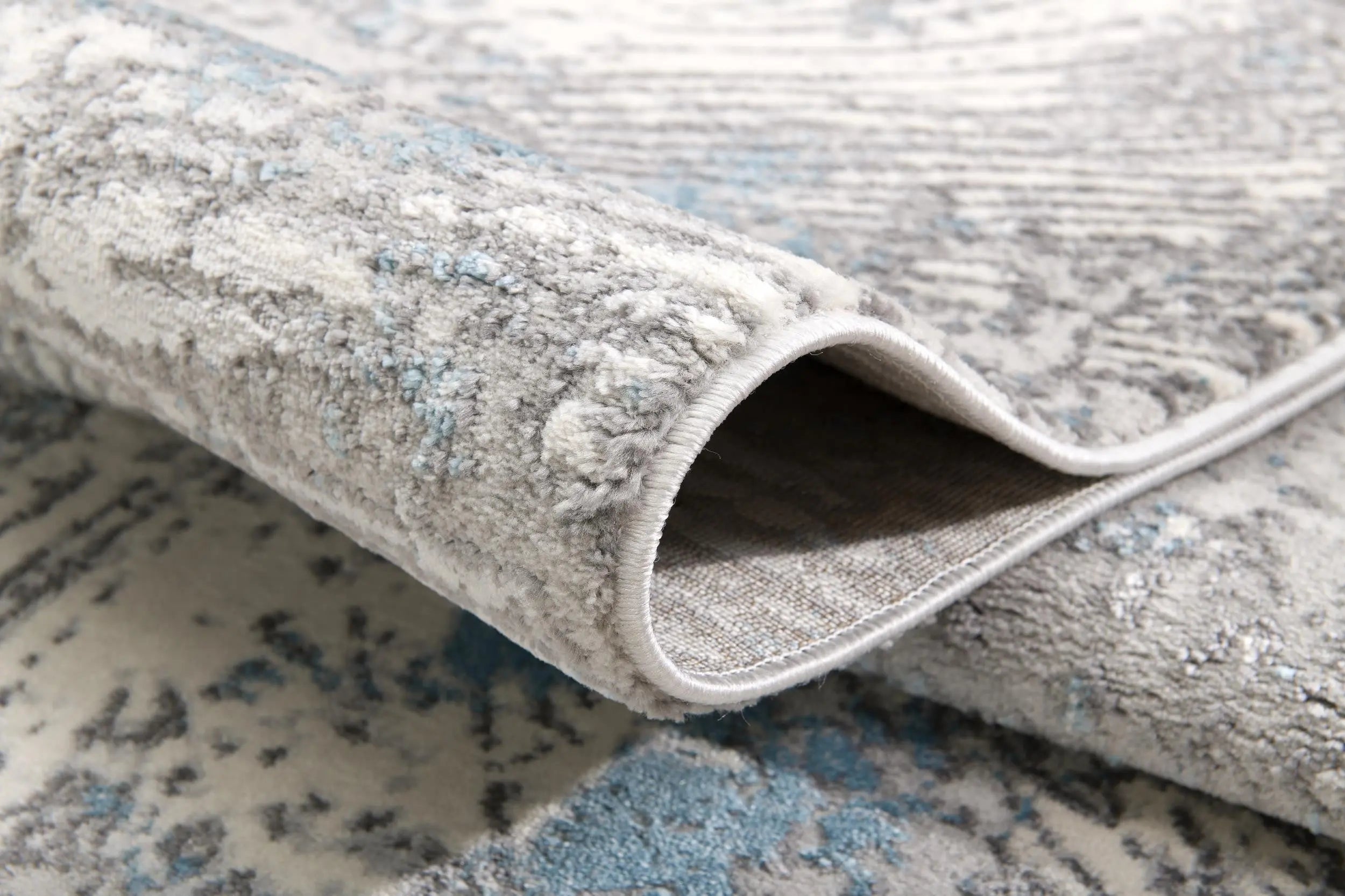 2' X 4' Blue And Gray Abstract Area Rug Homeroots Home Decor