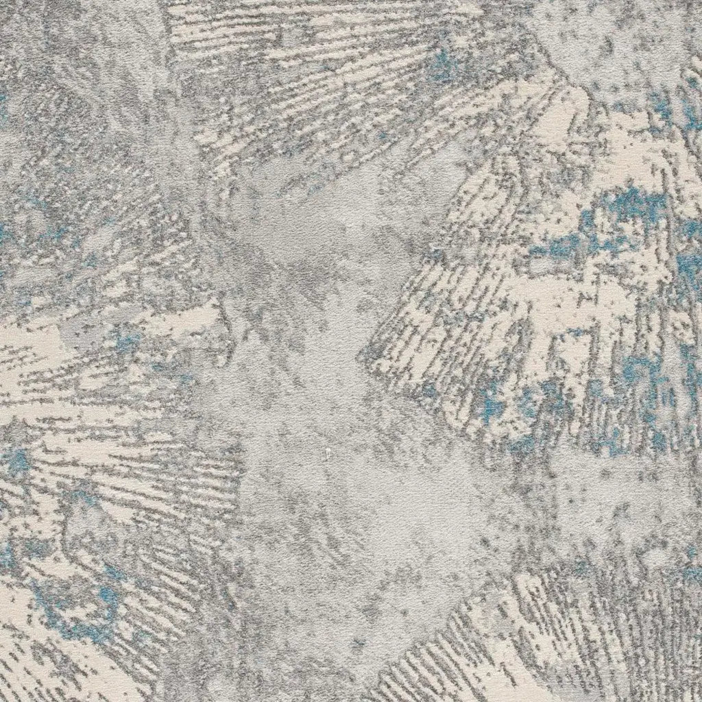 2' X 4' Blue And Gray Abstract Area Rug Homeroots Home Decor