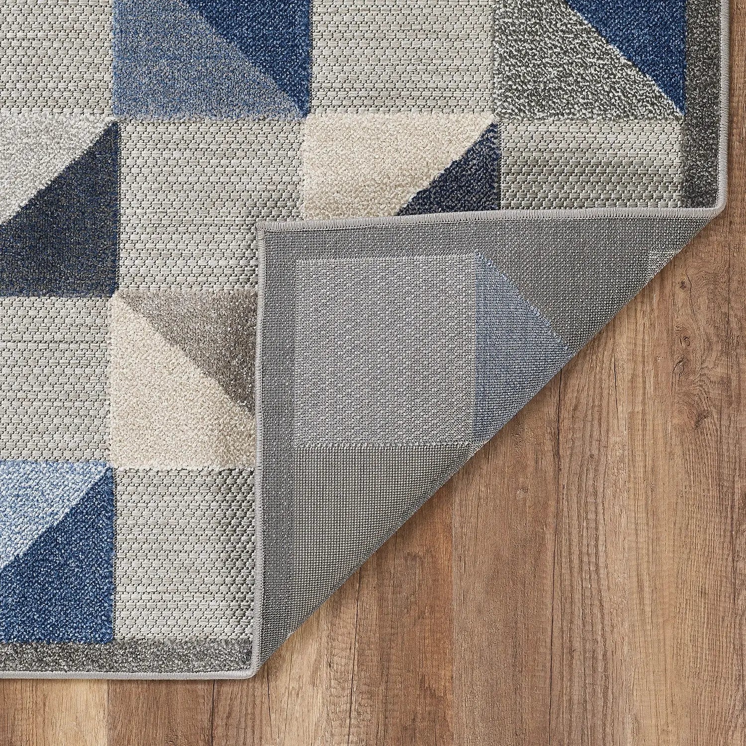 2' X 4' Blue And Gray Geometric Stain Resistant Indoor Outdoor Area Rug Homeroots Outdoor