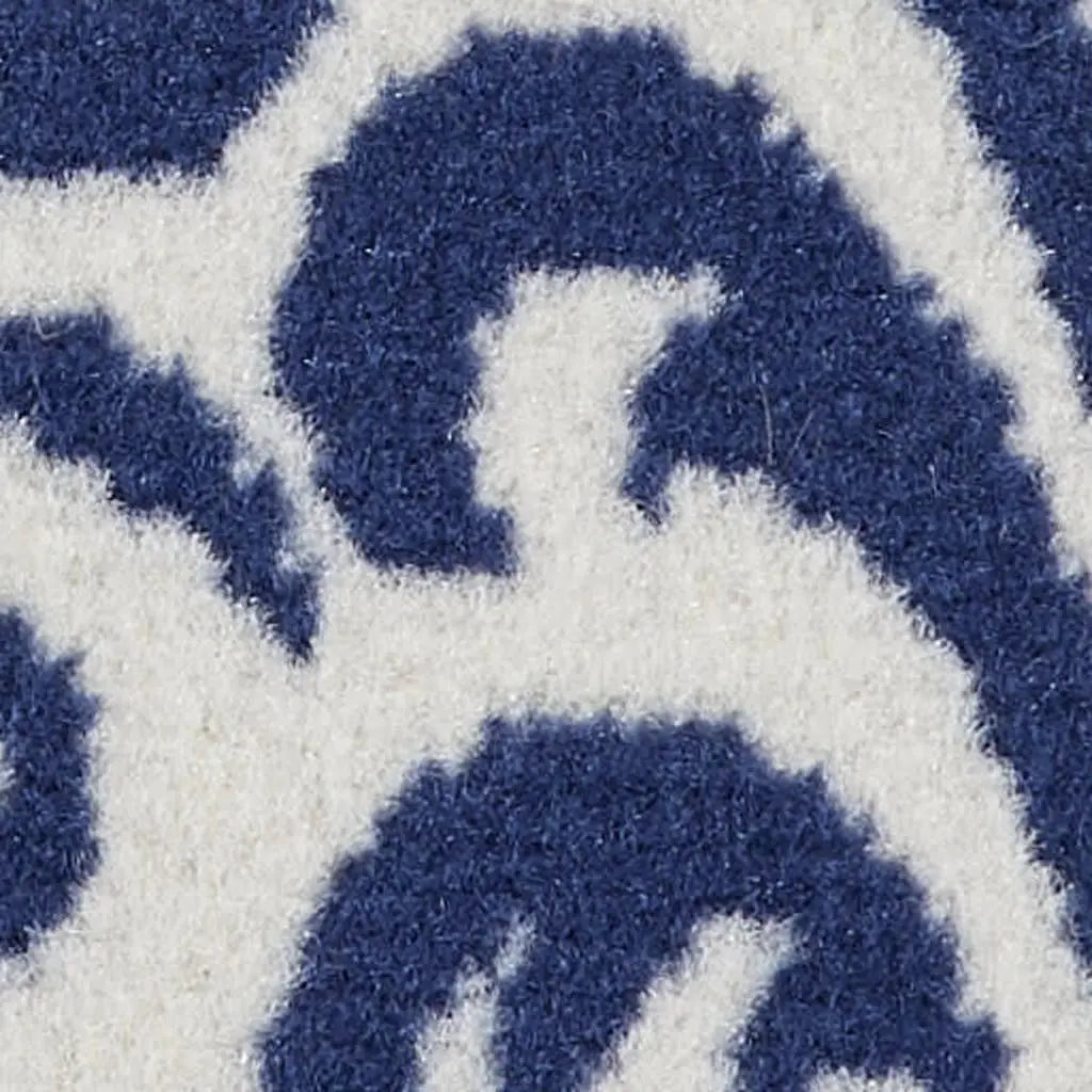 2' X 4' Blue And White Damask Area Rug Homeroots Home Decor
