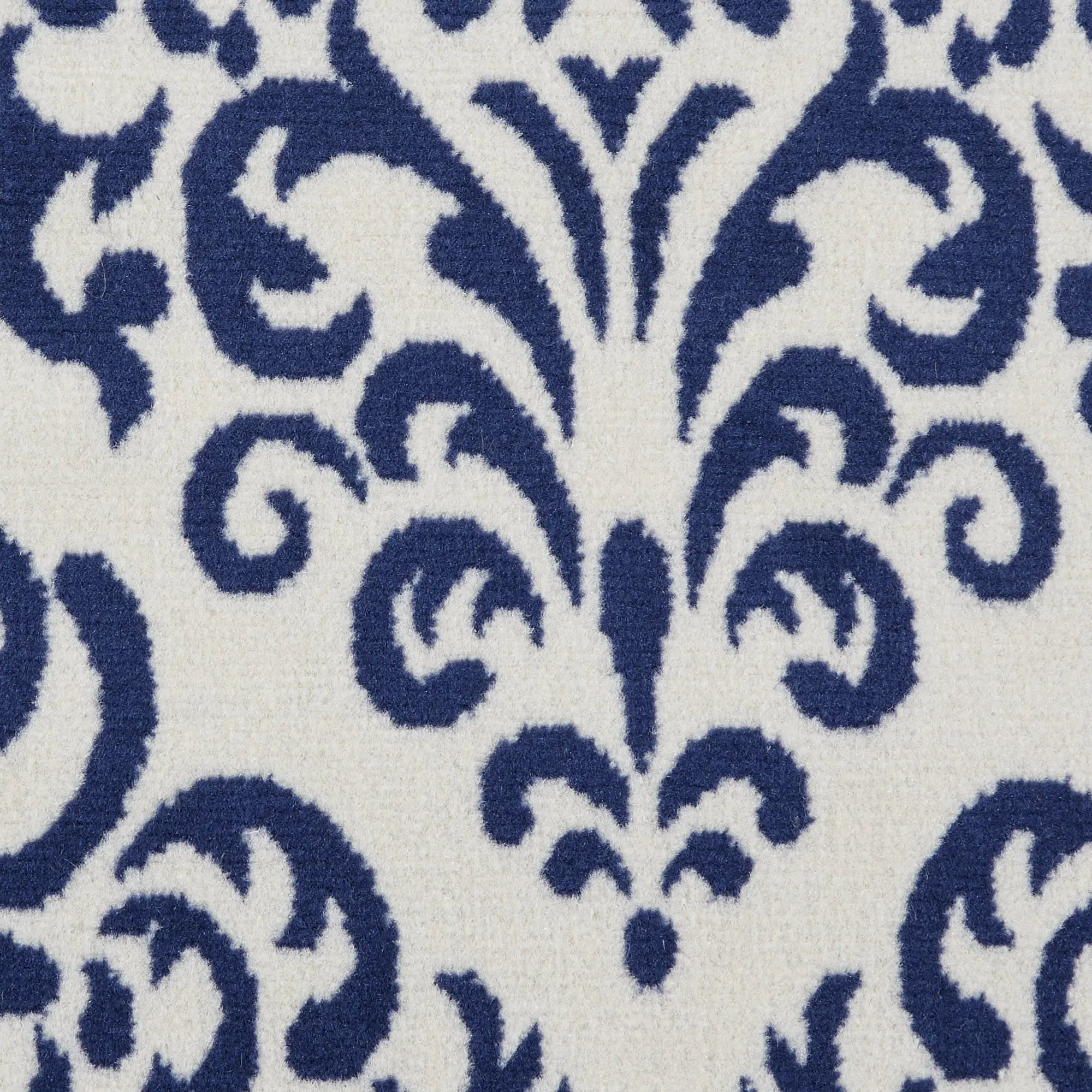 2' X 4' Blue And White Damask Area Rug Homeroots Home Decor