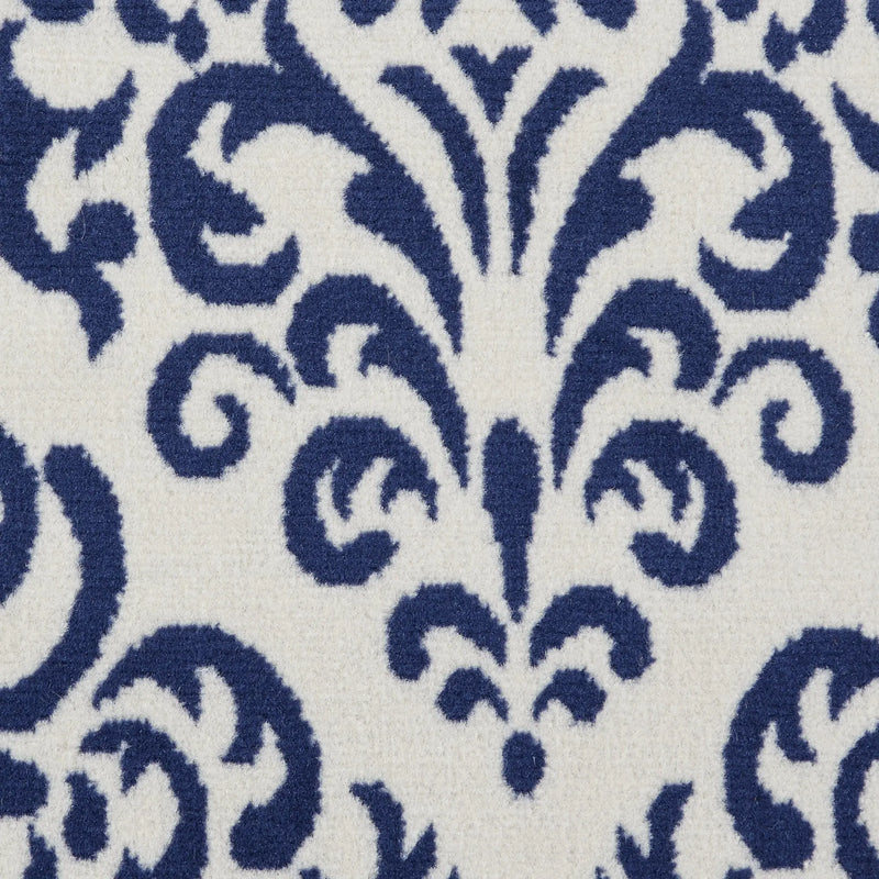 2' X 4' Blue And White Damask Area Rug Homeroots Home Decor