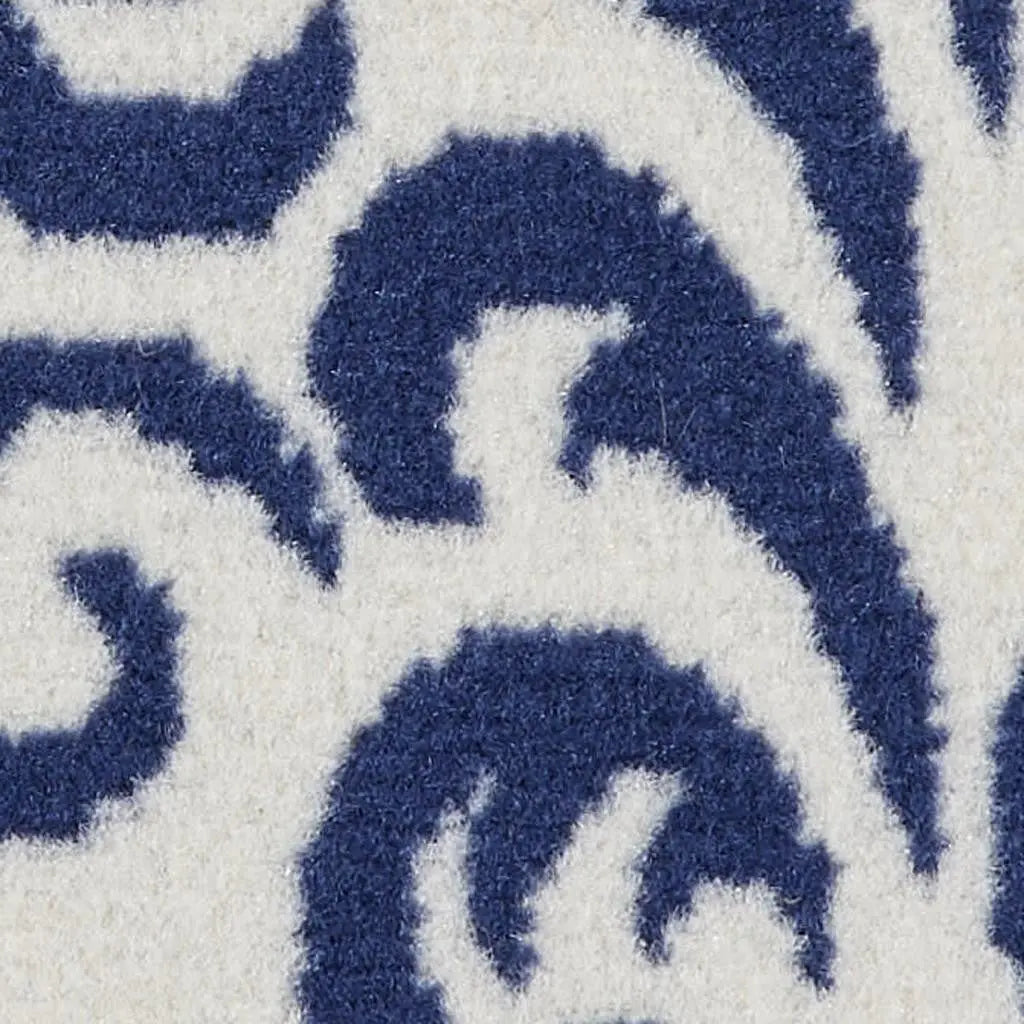 2' X 4' Blue And White Damask Area Rug Homeroots Home Decor