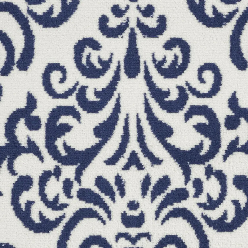 2' X 4' Blue And White Damask Area Rug Homeroots Home Decor