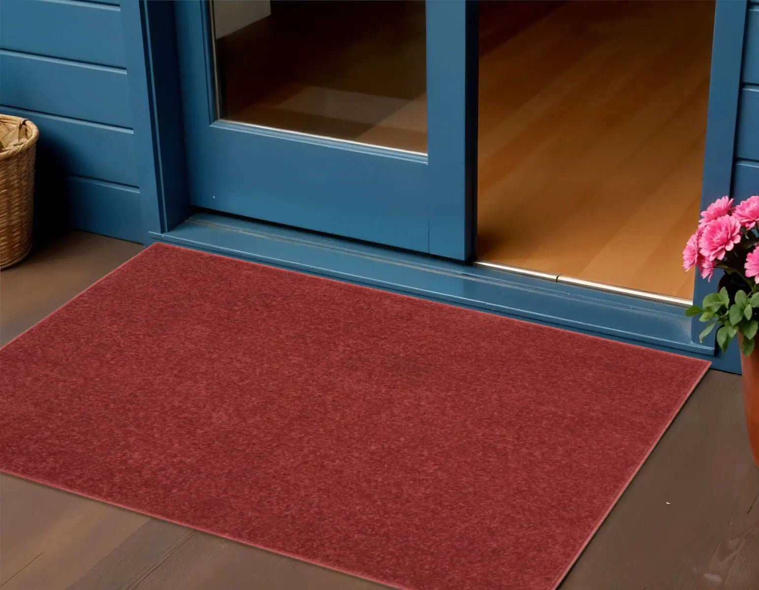 2' X 4' Brick Red Indoor Outdoor Runner Rug Homeroots Outdoor