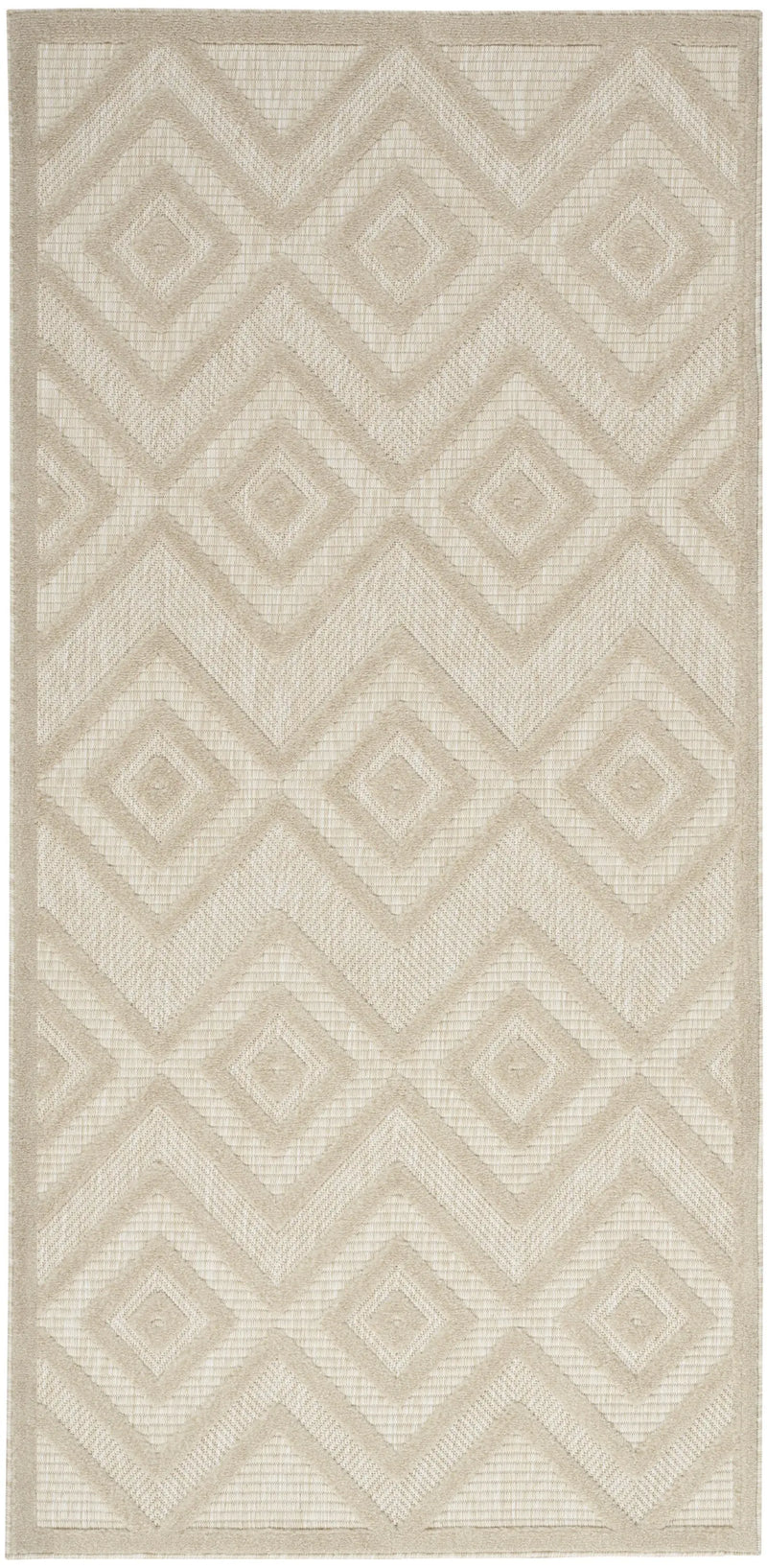 2' X 4' Cream And Beige Geometric Indoor Outdoor Area Rug Homeroots Outdoor