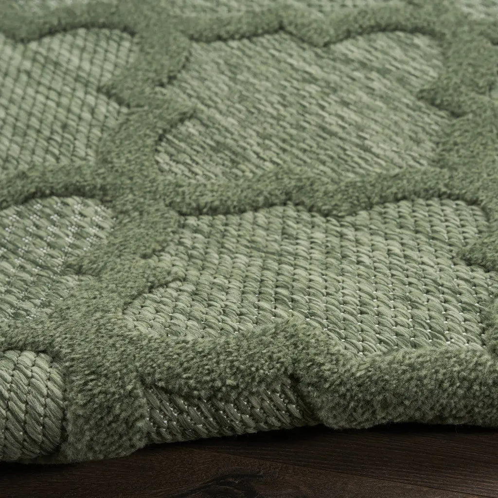 2' X 4' Dark Green And Light Green Geometric Indoor Outdoor Area Rug Homeroots Outdoor