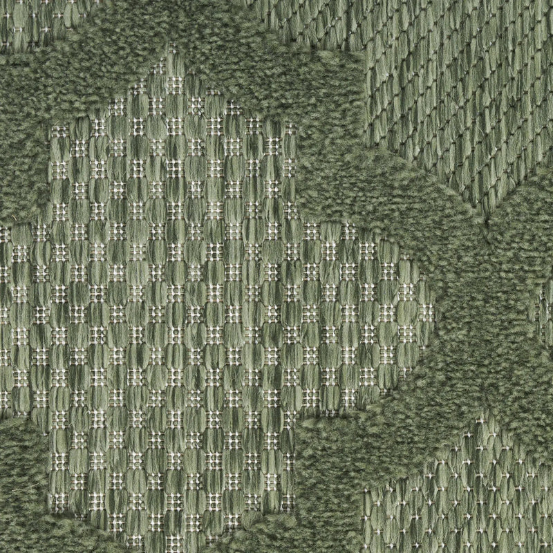2' X 4' Dark Green And Light Green Geometric Indoor Outdoor Area Rug Homeroots Outdoor