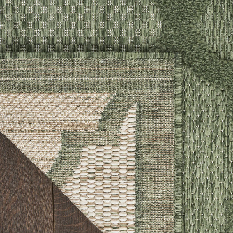 2' X 4' Dark Green And Light Green Geometric Indoor Outdoor Area Rug Homeroots Outdoor
