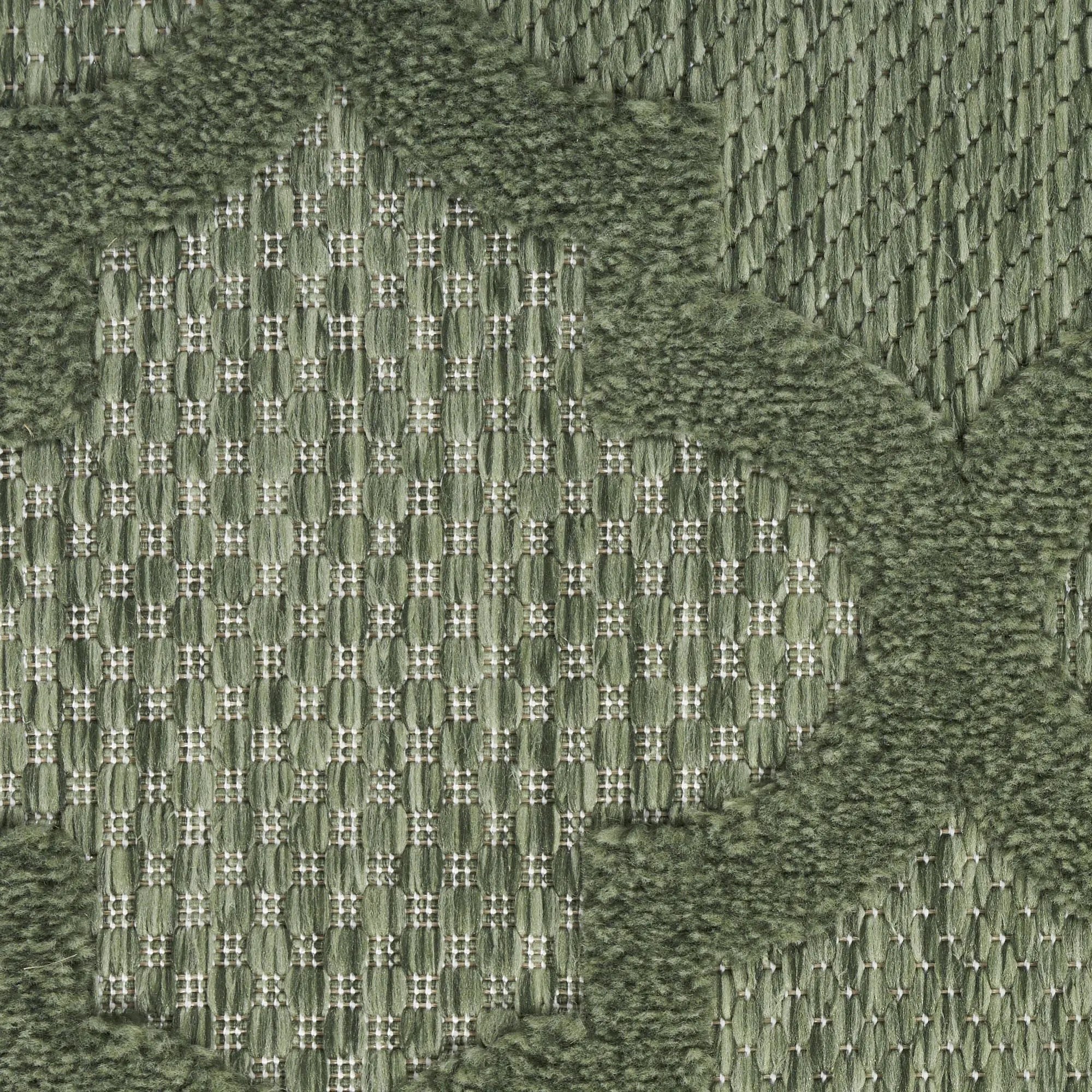 2' X 4' Dark Green And Light Green Geometric Indoor Outdoor Area Rug Homeroots Outdoor
