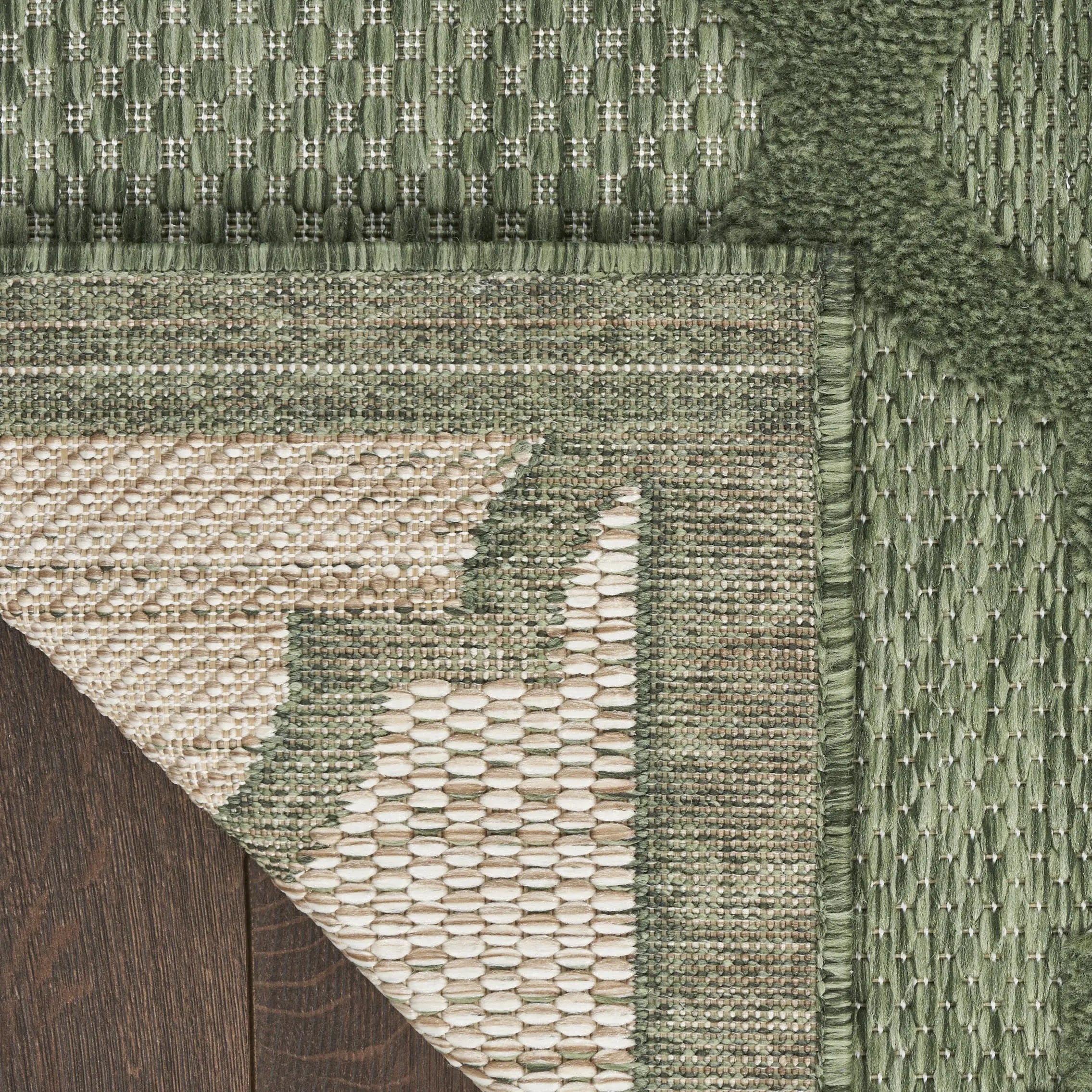 2' X 4' Dark Green And Light Green Geometric Indoor Outdoor Area Rug Homeroots Outdoor