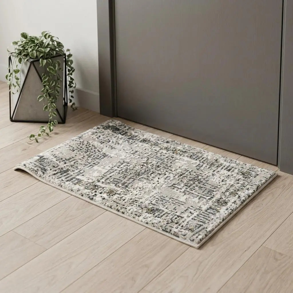 2' X 4' Gray And Beige Abstract Area Rug Homeroots Home Decor