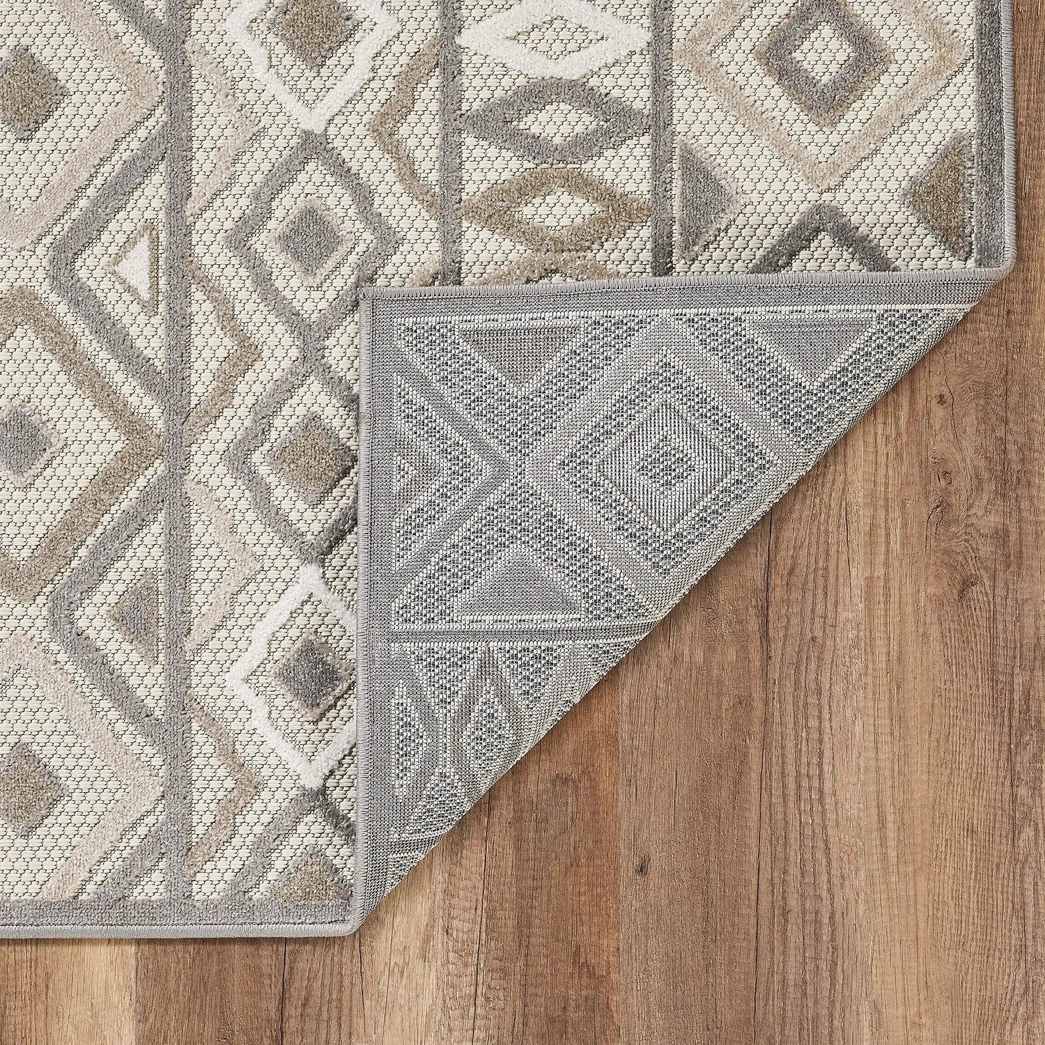 2' X 4' Gray And Ivory Southwestern Stain Resistant Indoor Outdoor Area Rug Homeroots Outdoor