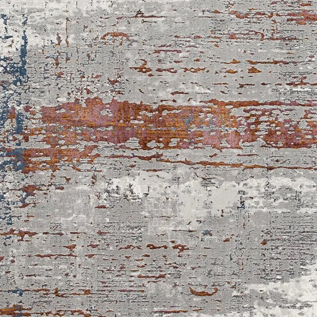 2' X 4' Gray Brown And Red Abstract Area Rug Homeroots Home Decor
