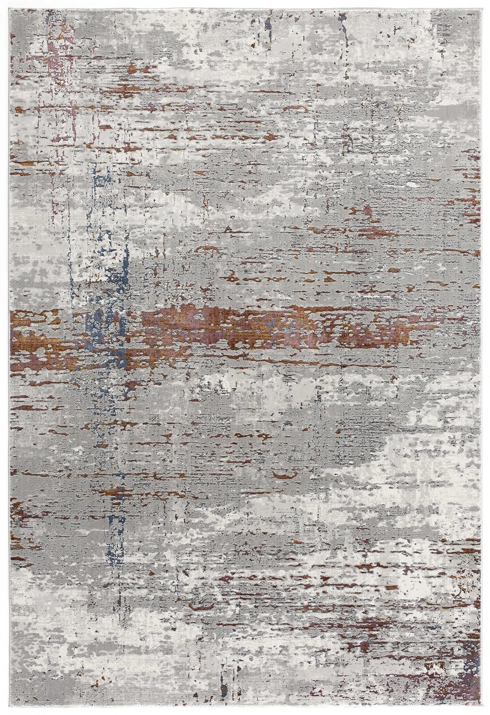 2' X 4' Gray Brown And Red Abstract Area Rug Homeroots Home Decor
