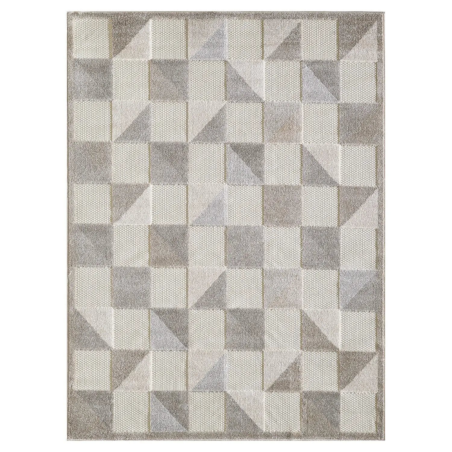2' X 4' Gray Geometric Stain Resistant Indoor Outdoor Area Rug Homeroots Outdoor