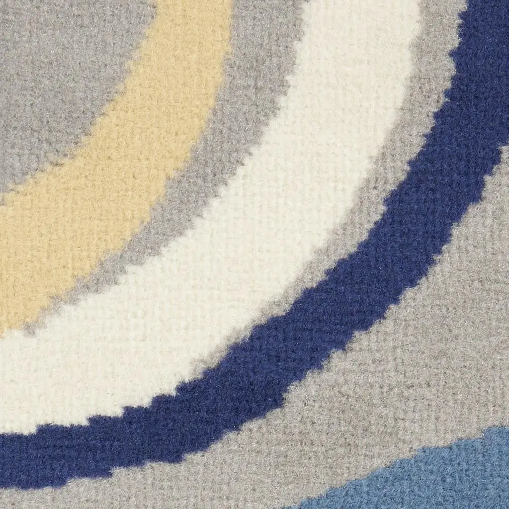 2' X 4' Gray and Blue Geometric Power Loom Area Rug Homeroots Home Decor
