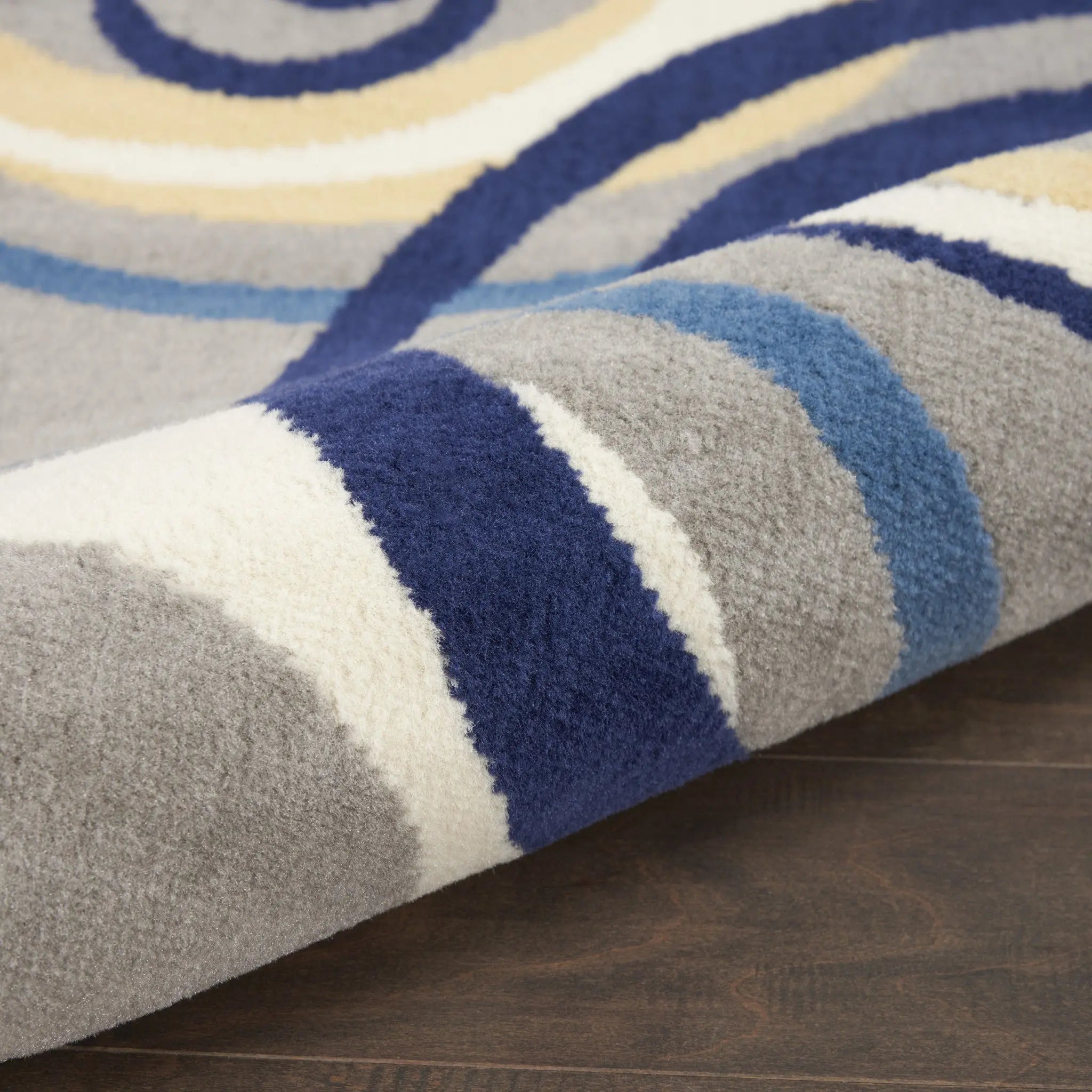 2' X 4' Gray and Blue Geometric Power Loom Area Rug Homeroots Home Decor