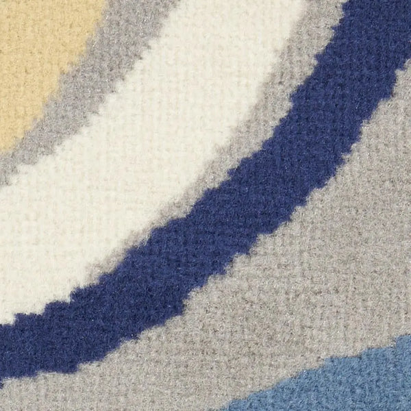 2' X 4' Gray and Blue Geometric Power Loom Area Rug Homeroots Home Decor