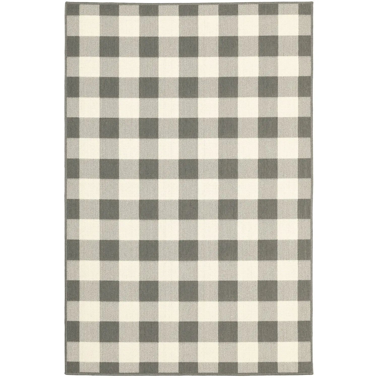 2' X 4' Gray and Ivory Indoor Outdoor Area Rug Homeroots Outdoor