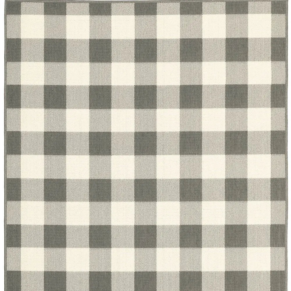 2' X 4' Gray and Ivory Indoor Outdoor Area Rug Homeroots Outdoor
