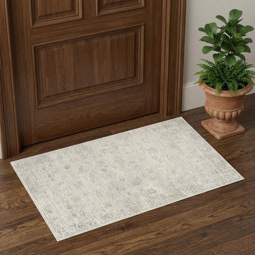 2' X 4' Ivory And Beige Abstract Area Rug Homeroots Home Decor