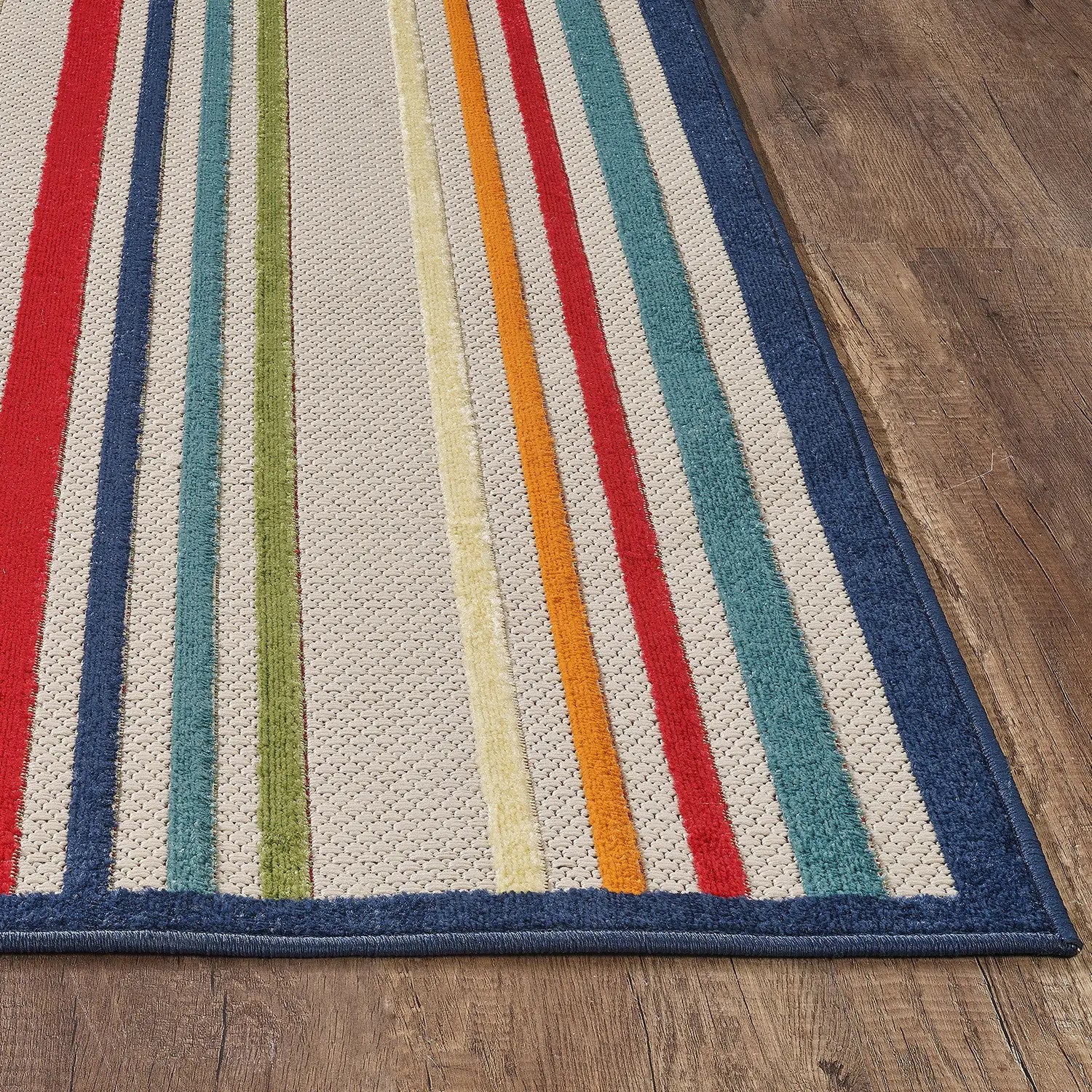 2' X 4' Ivory And Blue Indoor Outdoor Area Rug Homeroots Outdoor