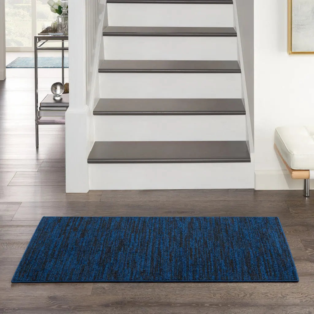 2' X 4' Midnight Blue Stain Resistant Indoor Outdoor Area Rug Homeroots Outdoor