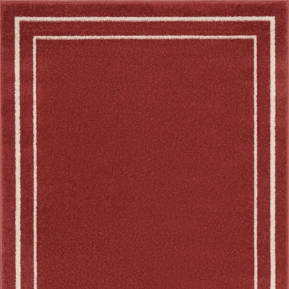2' X 4' Red And Ivory Indoor Outdoor Area Rug Homeroots Outdoor
