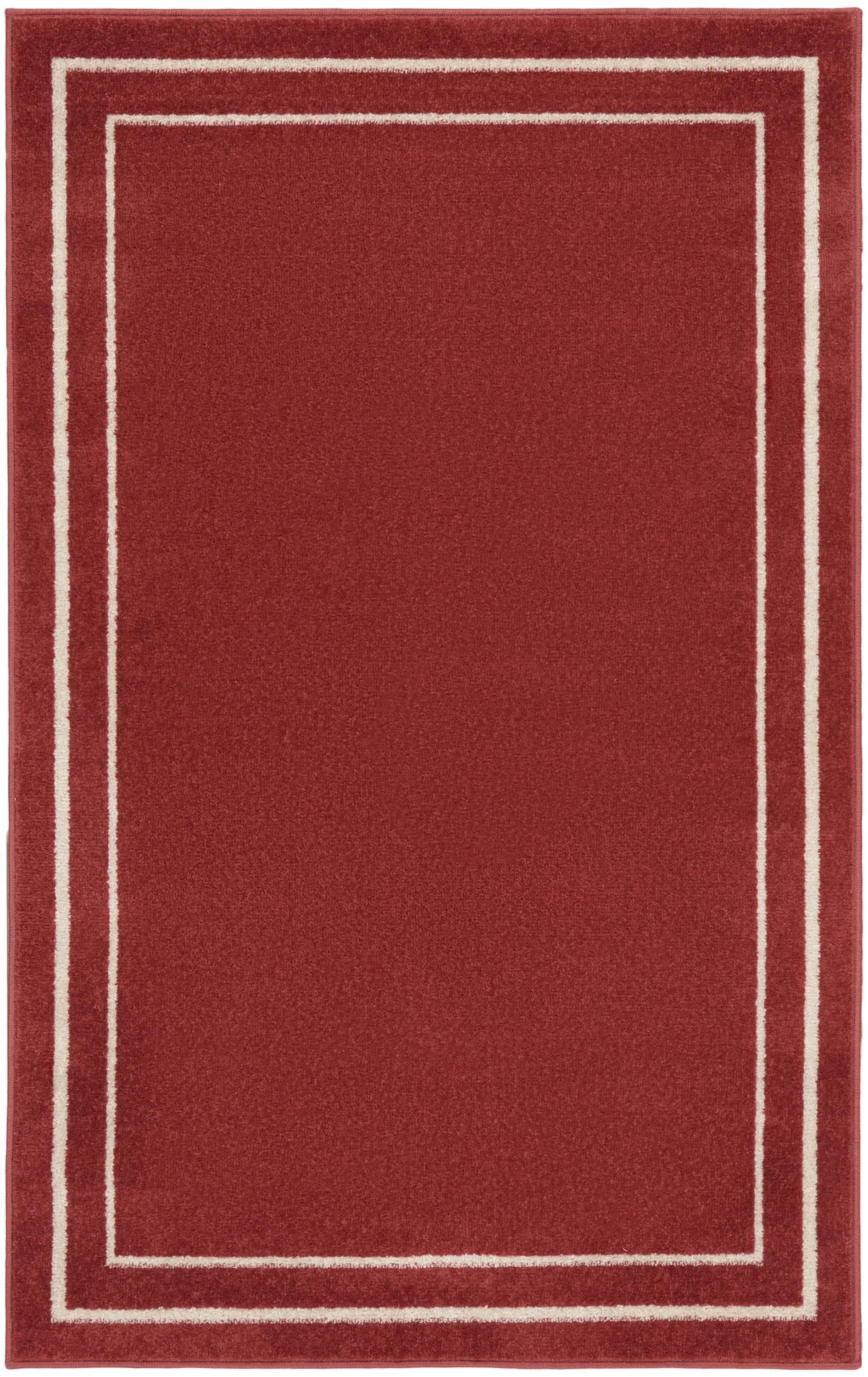 2' X 4' Red And Ivory Indoor Outdoor Area Rug Homeroots Outdoor