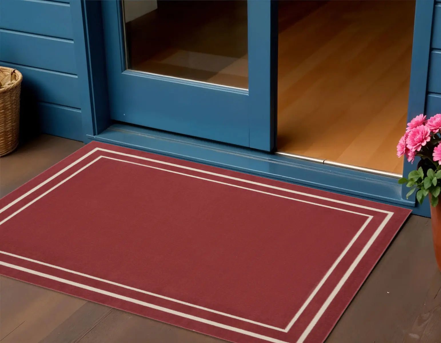 2' X 4' Red And Ivory Indoor Outdoor Area Rug Homeroots Outdoor