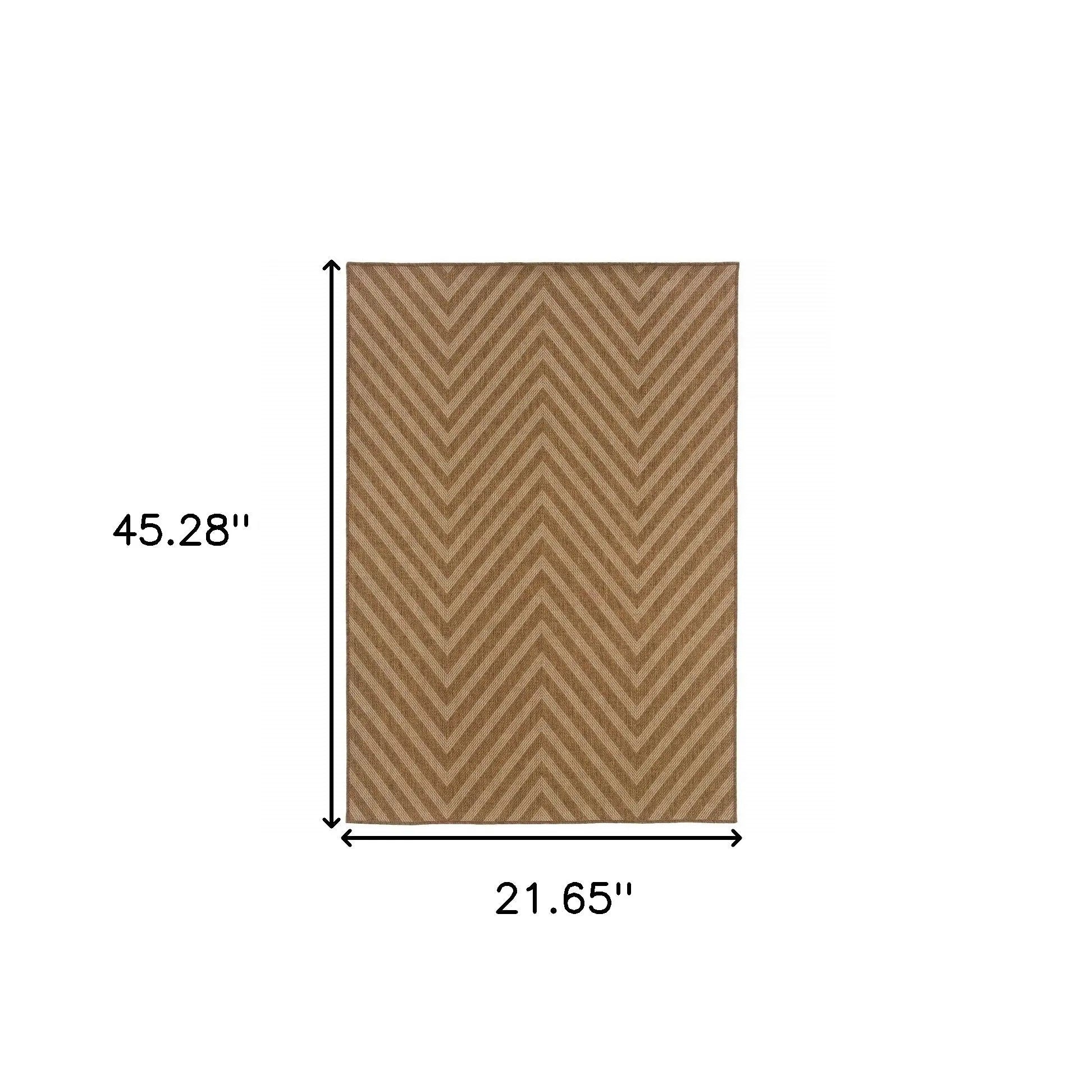 2' X 4' Tan Geometric Stain Resistant Indoor Outdoor Area Rug Homeroots Outdoor
