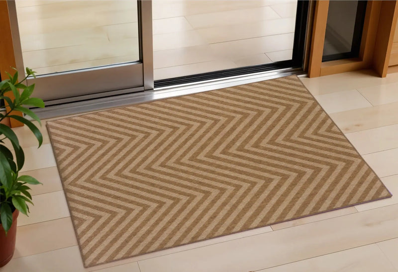 2' X 4' Tan Geometric Stain Resistant Indoor Outdoor Area Rug Homeroots Outdoor